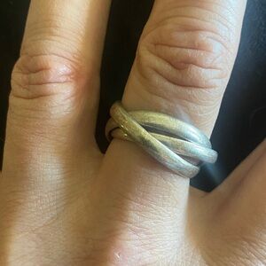 Chic Silver Women's puzzle Crossover Ring